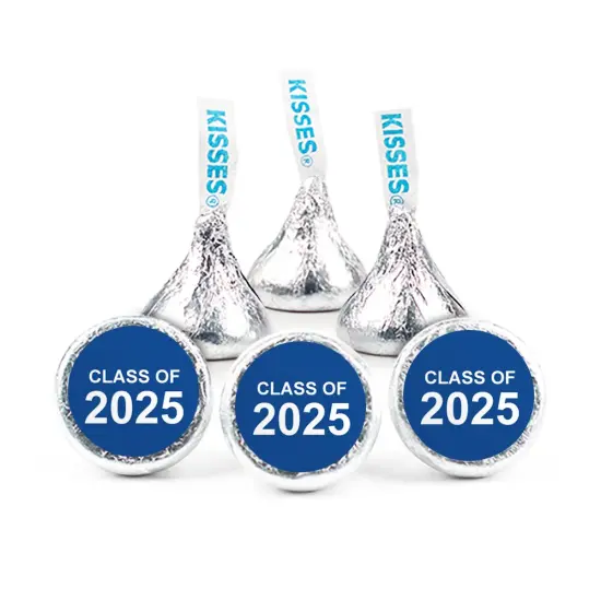 324ct Blue Graduation Stickers Class of 2025 for Hershey's Kisses or Lifesavers Mints (3 Sheets - 324 Stickers) Party Favors - By Just Candy {1}