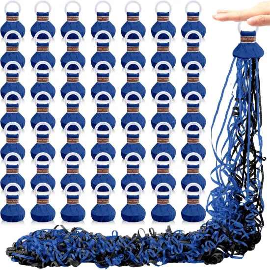 50 Pcs Graduation No Mess Confetti Popper Hand Throw Streamer Popper Bulk Colorful Party Confetti for 2025 Congrats Grad Birthday Wedding Party Celebration Supplies(Black, Blue) {1}