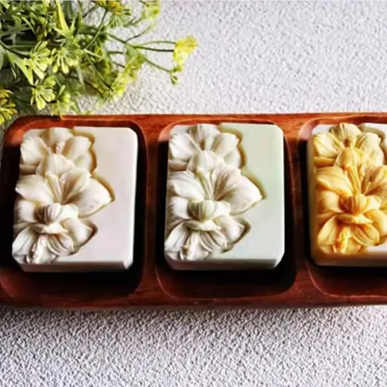 3 Holes Lily Flower Soap Mold Natural Soap Mould Handmade Silicone Molds for Soap Making DIY {4}
