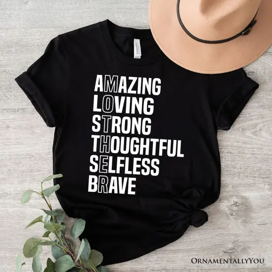 Inspirational Mom T-Shirt, Definition Black Tee for Brave and Thoughtful Mothers {2}