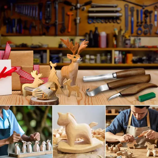 Wood Carving Kit Deluxe, 23Pcs Wood Carving Tools Updated, Whittling Knife Kit, Wood Carving Knife Set for Beginners, Wood Carving Knives with Large Leather Case {5}