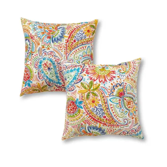 Outdoor 17 x 17 in. Square Throw Pillow (2-Pack) Heather {2}
