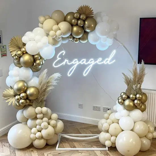 Sand White and Gold Balloon Arch Kit, White Nude Neutral Beige Metallic Gold Different Size Balloons for Boho Wedding Baby Bridal Shower Engagement Birthday Party Decorations Backdrop {4}