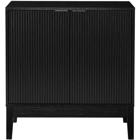 Best Choice Products 2-Door Reeded Storage Cabinet w/ Soft-Close Doors, Multipurpose Accent Furniture Black {1}