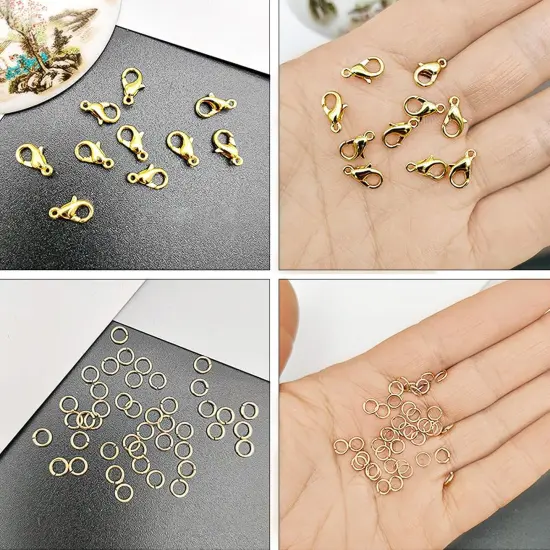 1720pcs Jump Rings for Jewelry Making Kit with Jump Rings and Lobster Clasps,Gold & Silver Open Jump Rings for Necklace and Jewelry Repair,Jewelry Findings Kit for Jewelry Making Supplies {5}
