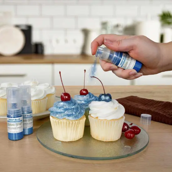 Bakell - Deep Blue Tinker Dust Edible Glitter (25g, 1x Spray Pump) for Food, Desserts, and Beverages! {2}