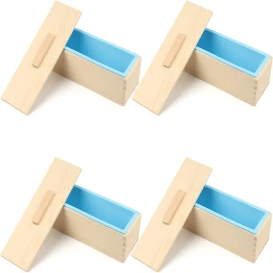 Soap Mold Loaf Box, 42 oz Soap Box for Soap Making with Wooden Boxes, Set of 4, Soap Bar Box Can Be Used for Homemade Soap Produce, Soap Making, Ideal Size and Large Capacity, {1}