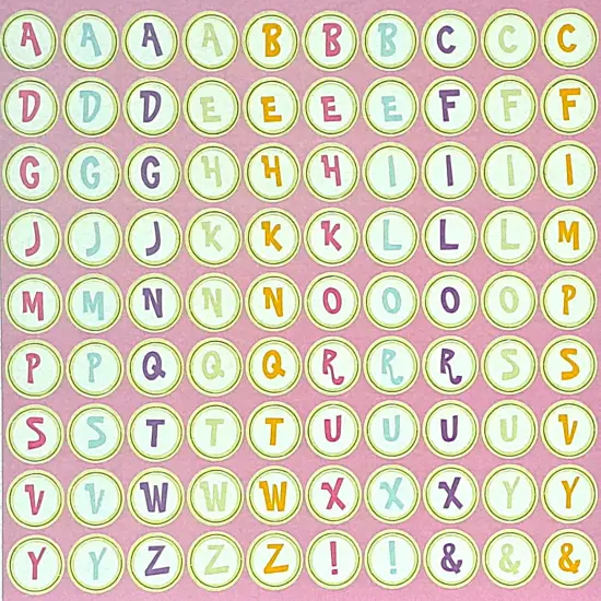 Marianne Richmond Multi-Color Pastel Alphabet 12x12 Chipboard Embellishments {1}