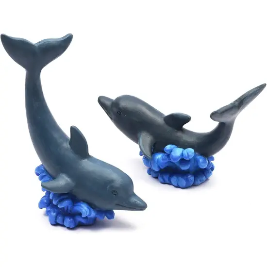 2-Pack Polyresin Paint Your Own Dolphin Figurines - Ceramic to Paint, Ideal for Kids & Adults - Fun DIY Arts & Crafts Activity for Creativity and Play White {4}