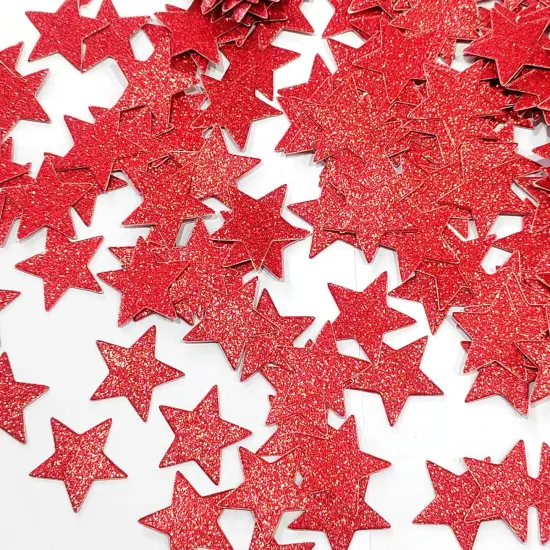 Red Glitter Star Confetti,Red Confetti For Table Decor,1.18 in,200PCS {1}