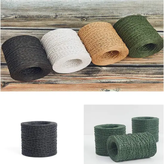 656 Feet Floral Wire,2mm Floral Bind Wire Wrap Twine,Paper Covered Wire Rustic Vine Wire for Floral Arrangements, Flower Crowns, Grapevine Wreath Making, Wedding Decorating, DIY Projects(Black) {3}