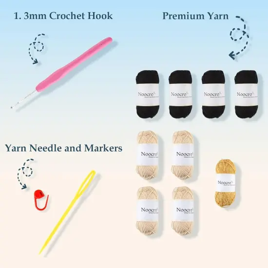 Crochet Kit for Intermediate or Advanced Levels, Complete Craft Kit for a Floral Daisy Shawl with Step by Step Video Tutorials Detailed Instructions, Perfect Holiday Gift or DIY Project (Black) {3}