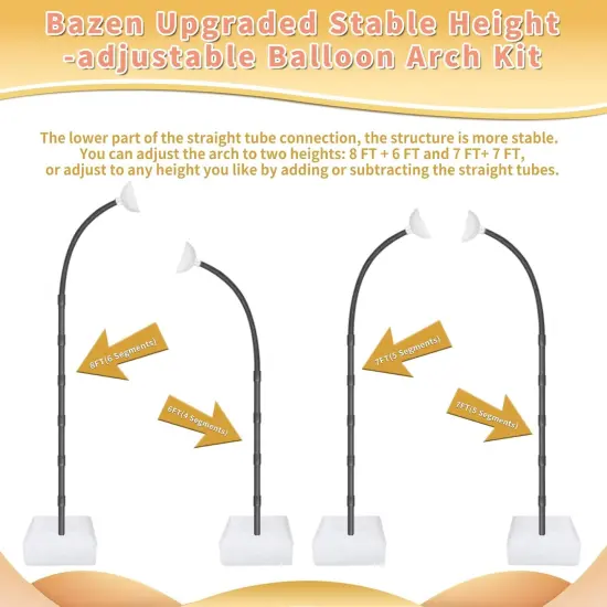 Balloon Arch Kit With Free Bending Shape Frame and Base Floor Stand for Wedding, Baby Shower, Graduation Decoration - Half Arch Balloon Garland {3}