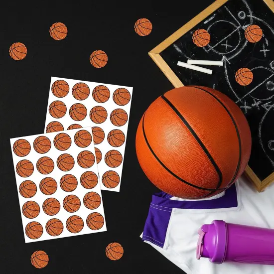 500Pcs Glitter Basketball Sticker Sport Paper Decal Self-Adhesive Sticker Label for Party Favor Envelope Scrapbook DIY Supplies, 1.5 in {4}