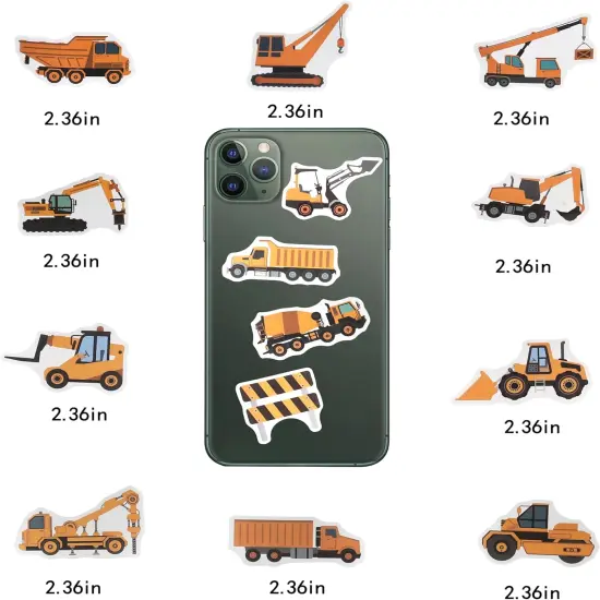100 Pack Construction Stickers, Construction Party Favors, Birthday Decorations {4}