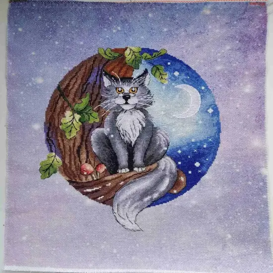 Designer Printed AIDA Fabric. Canvas for embroidery with an applied background KF-1014A {2}