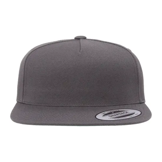 YP Classics&reg; Adult Flat Visor Snapback Cap DARK GREY {1}