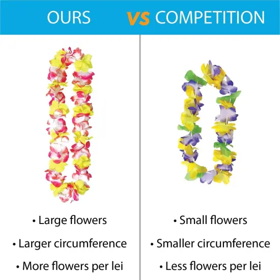 12 Pack Thickened Summer Hawaiian Leis Floral Necklace for Hula Dance Luau Party, Party Favors Celebrations and Decorations {4}