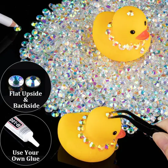 6000pcs 4mm Resin Rhinestones Bulk, Transparent AB Flatback Round Jelly Rhinestones Bedazzling Non Hotfix Crystal Gems Large Quantity Wholesale for DIY Crafts Clothes Tumblers Face Makeup Manicure {3}