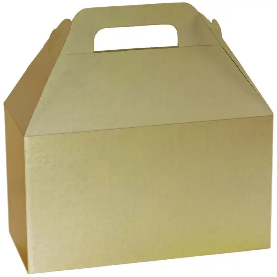 Pack/6: Gold Metallic Gable Box - 8-1/2 x 5 x 5-1/2" {1}