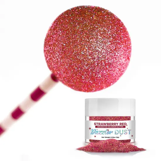 Bakell - Strawberry Red Dazzler Dust (5g, 1x Jar) Non-Toxic Decorating Glitter for Arts and Crafts {1}
