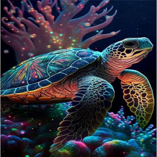 Sea Turtle Diamond Painting Kits for Adults-Sea Turtle Diamond Art Kits for Adults,Sea Turtle Gem Art Kits for Adults for Gift Home Wall Decor {1}