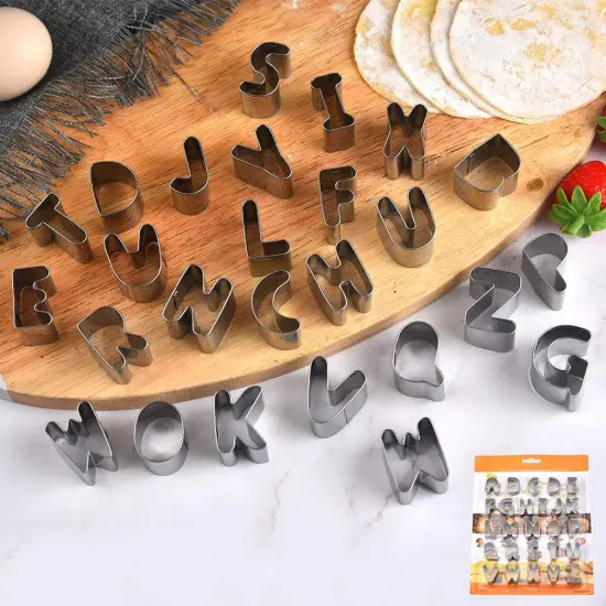 Mini Alphabet & Number Cookie Cutter Set Stainless Steel 36 Pieces {2}