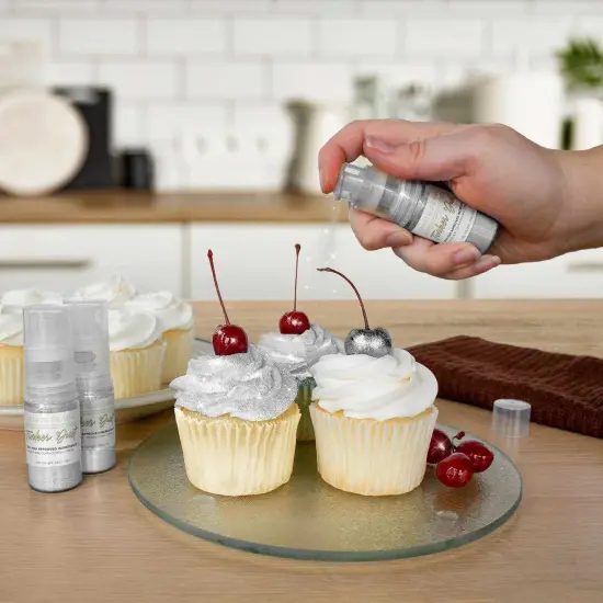 Bakell - White Pearl Tinker Dust Edible Glitter (25g, 1x Mini Spray Pump) for Food, Desserts, and Beverages! {2}