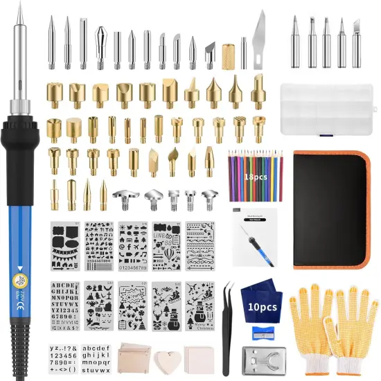 Wood Burning Kit 113pcs Professional Wood Burning Tool Adjustable Temperature Wood Burner Tools Set with Soldering Iron for Embossing Carving DIY Adults Crafts Beginners {1}