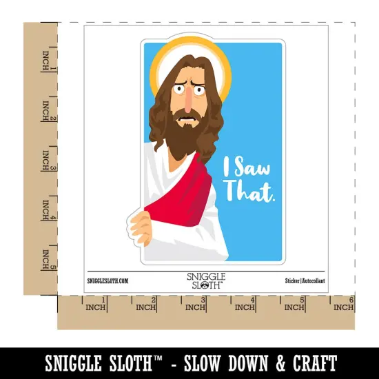 Water Bottle Sticker Set I Saw That Disappointed Jesus Funny Cute Waterproof Vinyl Stickers Pack Decal, Skateboard, Laptop, Car, Window, Bumper - 5 Pack {1}