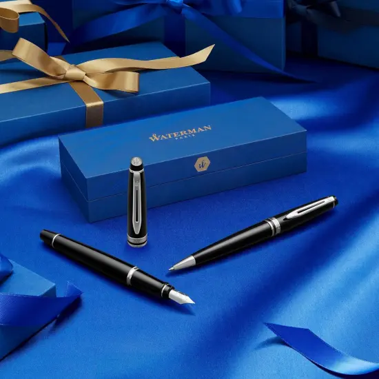 Ballpoint Pen, Gloss Black with Chrome Trim, Medium Tip, Blue Ink, Luxury Pen in Gift Box, Great Gift for Coworker {5}