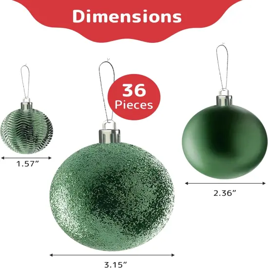 Prextex Christmas Tree Ornaments - Emerald {3}