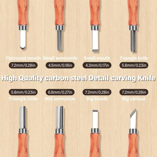 Deluxe Wood Carving Kit with Leather Case,Wood Carving Tools Set with Wood Carving Knife,Detail Knives,Basswood Blocks,Gloves,Strop Block,Polishing Compound for Whittling Kit Hobbies for Adults {3}