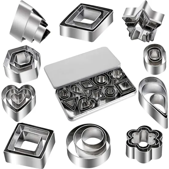 Mini Cookie Cutter With Set 30 Tiny Stainless Steel Cookie Stamps {1}