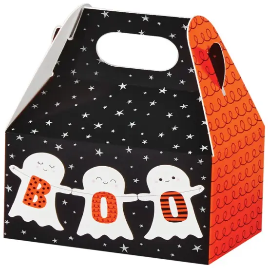Pack/6: Halloween Boo! Gable Box - 4 x 2-1/2 x 2-1/2" {1}