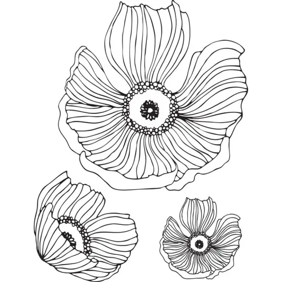 Prima Floral Bloom Cling Rubber Stamps, 8"x6" 655350980313 {1}