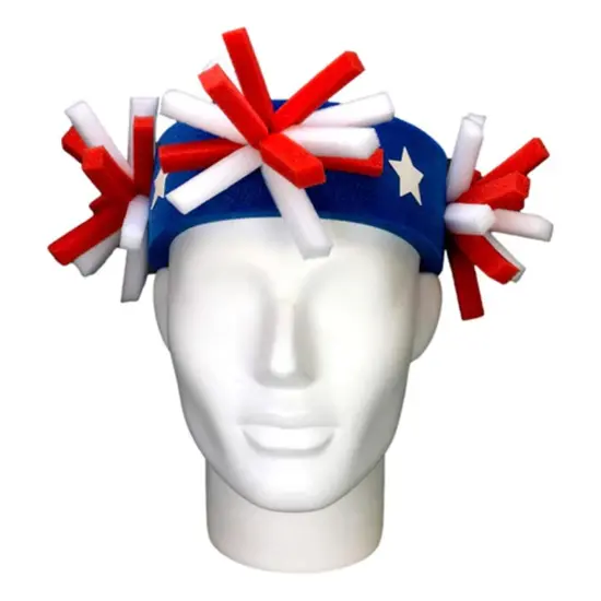 USA Pompoms Headband Fun & Patriotic Party Accessory {1}