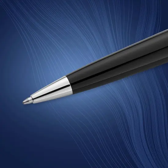 Ballpoint Pen, Gloss Black with Chrome Trim, Medium Tip, Blue Ink, Luxury Pen in Gift Box, Great Gift for Coworker {2}