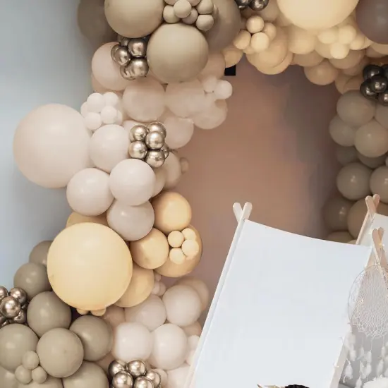 Boho Ballon Arch Kit, 160Pcs Pastel Orange Nude Brown Metallic Champagne Gold Balloons Garland for Birthday Bridal Baby Shower Wedding Party Decorations {3}