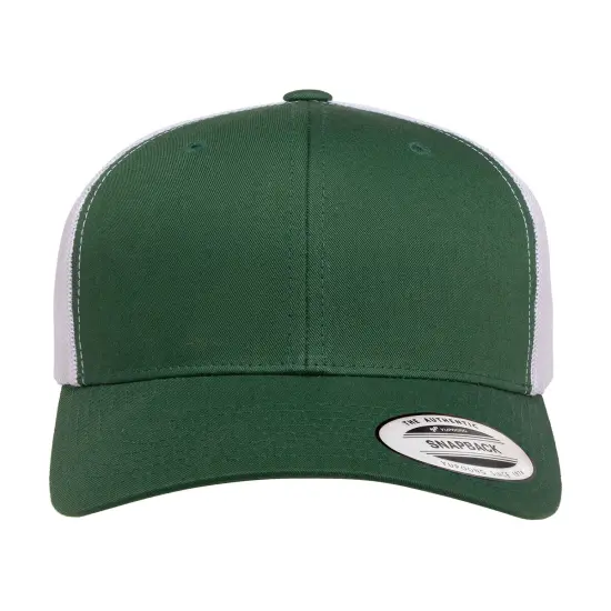 YP Classics&reg; Adult Retro Trucker Cap Vintage & Stylish Fit EVERGREEN/ WHITE {1}