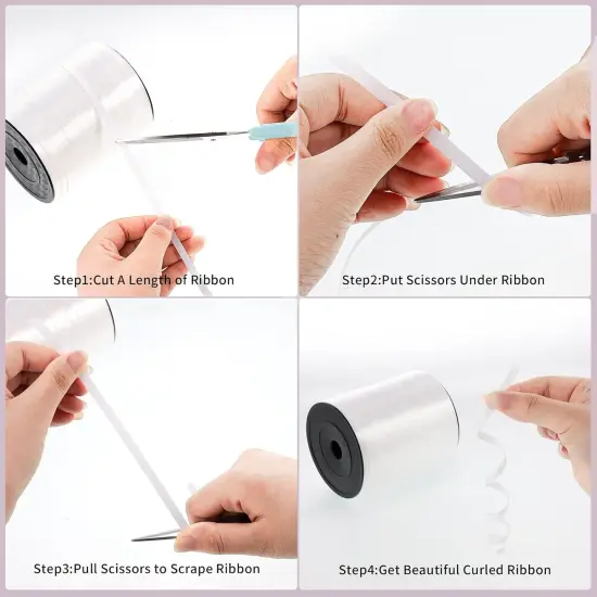 White Curling Ribbon 1/5 Inch Balloon String Ribbon Thin Ribbon for Art Crafts Gift Wrapping {3}