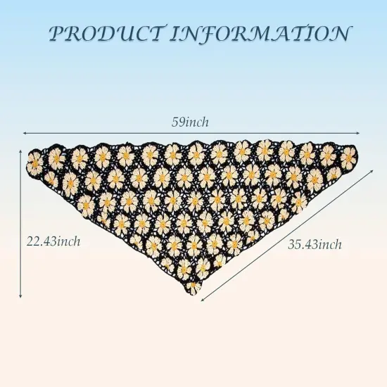 Crochet Kit for Intermediate or Advanced Levels, Complete Craft Kit for a Floral Daisy Shawl with Step by Step Video Tutorials Detailed Instructions, Perfect Holiday Gift or DIY Project (Black) {2}