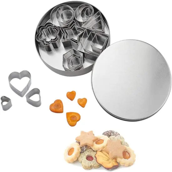 Mini Cookie Cutter Shapes Set 24 Piece Stainless Steel Molds {2}