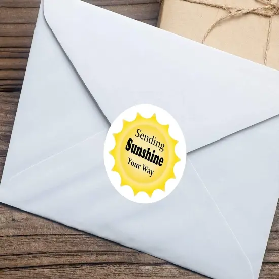 Sending Sunshine Your Way Stickers, 1.5 Inch Sending Sunshine Themed Thank You Customer Appreciation Sticker Labels for Small Shop,Small Business, Packaging (500 Pcs) {3}