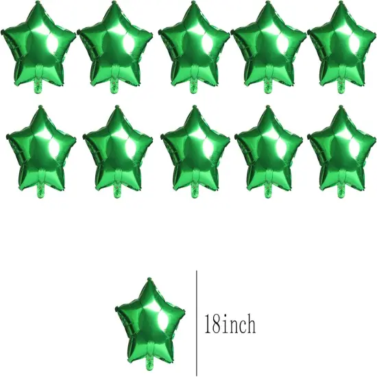 10PCS 18" Star Balloons Foil Balloons Foil Membrane Balloons Party & Wedding Decoration, Green {2}