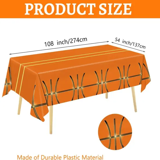 130 Pcs Basketball Party Supplies Basketball Party Decorations Plates Napkins Cups Forks Tablecloth Banner Hanging Swirl for Basketball Birthday Party Decorations, Serves 24 {3}