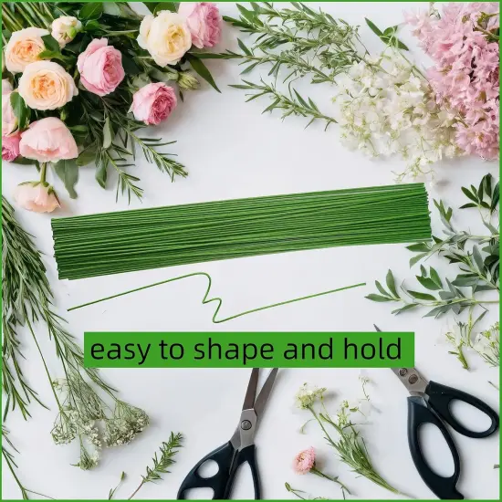 16 Gauge Floral Wire Stems Flower Florist Floral Stem Wire for Bouquet Craft,50Pcs Green 16 Gauge {5}