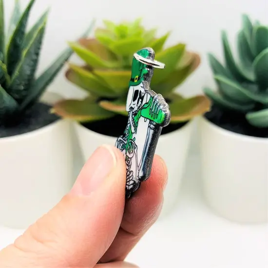 Punk St. Patrick's Day Drinking Skeleton Charms, 37.5x29mm {3}