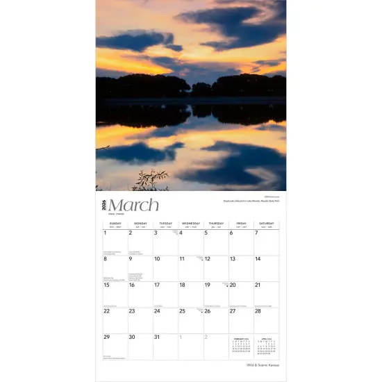 Kansas Wild & Scenic | 2026 12 x 24 Inch (Hanging) Monthly Square Wall Calendar | Plastic-Free {3}