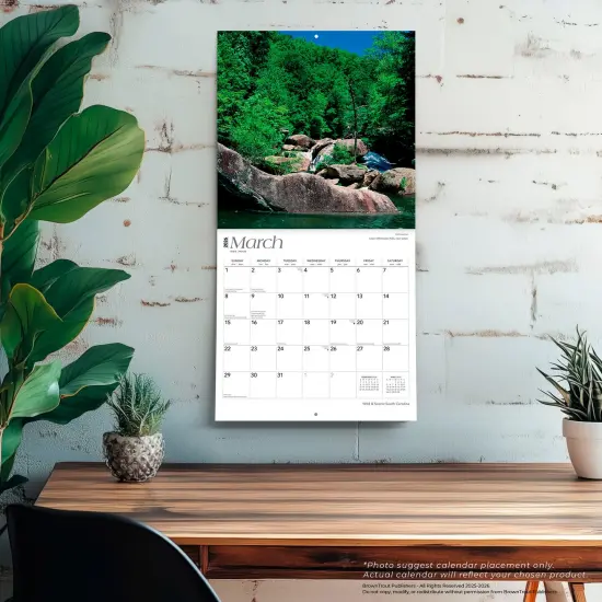South Carolina Wild & Scenic | 2026 12 x 24 Inch (Hanging) Monthly Square Wall Calendar | Plastic-Free {5}
